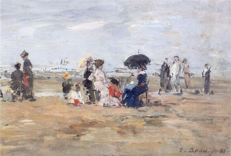 Eugene Boudin Trouville Scene de plage France oil painting art